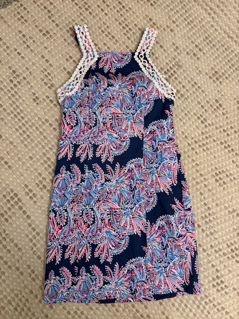 Lilly Pulitzer Floral Dress with Pink & Blue Accents